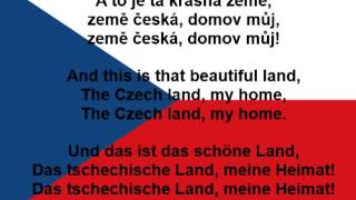 Česká hymna  Czech anthem  Tschechische Nationalhymne lyrics text [upl. by Jeu575]