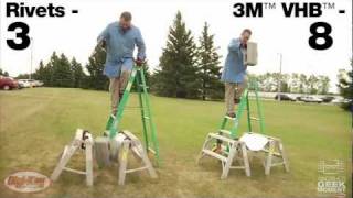 3M VHB adhesive demonstration holds up man  Another Geek Moment [upl. by Eseekram]