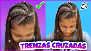 🚨 TRENZAS PEGADAS fáciles de hacer 👧  Easy hairstyles 🦄 WILVITA 💕 [upl. by Emory]