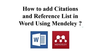 How to add Citations and Reference List in Word document using Mendeley [upl. by Artemed]