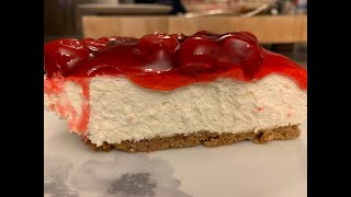 Easy 3 Ingredient No Bake Cherry Cheesecake [upl. by Lovich849]