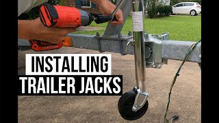 HOW TO Mount A New TRAILER JACK  Quick Installation Guide  Boat Trailer [upl. by Kcered]