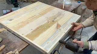 Amazing Design Ideas Recycling DIY Wood Pallet Projects  Building A DIY Pallet Table [upl. by Rube]