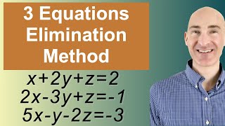 Solving Systems of 3 Equations Elimination [upl. by Hulbig]