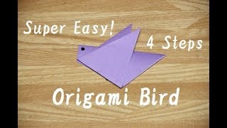 Super Easy Origami Bird Level 3 year old [upl. by Angelina]