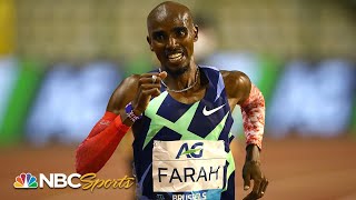 Mo Farah returns to track breaks Gebrselassies onehour world record  Diamond League Brussels [upl. by Eberhart707]