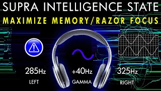 The Supra Intelligence State  Maximize Your Memory  Razor Sharp Focus  Ultra GAMMA Binaural Beat [upl. by Jorrie453]