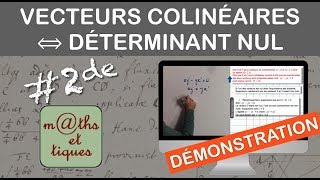 DEMONSTRATION  Vecteurs colinéaires ⇔ Déterminant nul  Seconde [upl. by Nahtnoj]