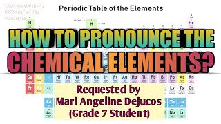 HOW TO PRONOUNCE THE 118 ELEMENTS IN PERIODIC TABLE  Teacher Maureen [upl. by Briny]