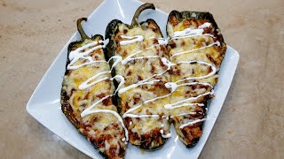 How to prepare Chili Relleno Beef stuffed Poblano Pepper [upl. by Hartnett]