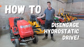 How To Disengage Your Hydrostatic Drive on a Lawn TractorRide On Lawn Mower [upl. by Viradis507]