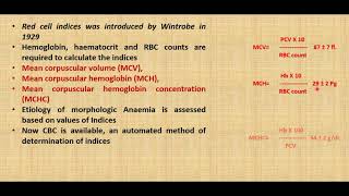 Red cell indices determination of blood indices [upl. by Kinemod]