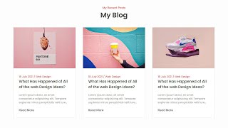 How To Create A Blog Section Using HTML and CSS [upl. by Elysia196]