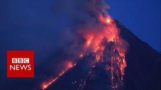 Timelapse of Philippines volcano eruption  BBC News [upl. by Aramahs]