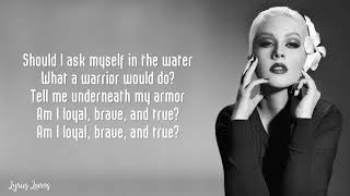 Christina Aguilera  Loyal Brave True LYRICS [upl. by Acsisnarf321]