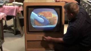 Watch a 1956 RCA VICTOR CTC5 COLOR TELEVISION quotRoundiequot [upl. by Iren245]