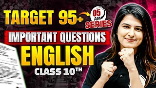 MP Board Class 10th English Important Questions 2025  5 AM Series  MP Board Wallah Class 10 [upl. by Yessydo435]