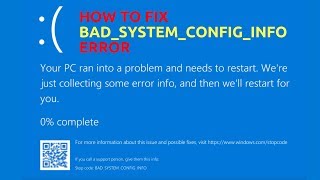 How to Fix BADSYSTEMCONFIGINFO Error [upl. by Enilesor635]