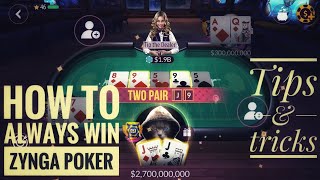 Zynga poker 2020 always win strategy  tips and tricks [upl. by Nolaj161]