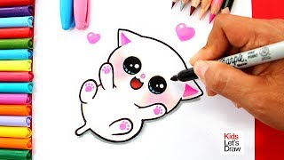 Aprende a dibujar un GATITO BEBÉ Kawaii  How to Draw a Cute Baby Kitten [upl. by Chev881]