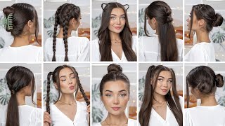 10 EASY HEATLESS BACK TO SCHOOL HAIRSTYLES [upl. by Hedwig952]