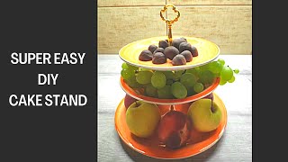 How to make a Tiered Cake Stand EASY DIY [upl. by Bekah642]