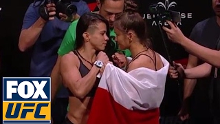 Claudia Gadelha vs Karolina Kowalkiewicz  WeighIn  UFC 212 [upl. by Wyon]