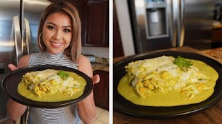 PASTEL AZTECA IN CREAMY POBLANO SAUCE  MEXICAN TORTILLA CASSEROLE [upl. by Nievelt]