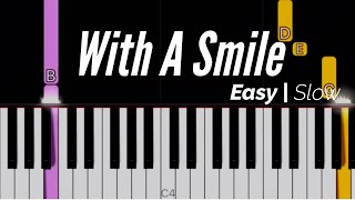 With A Smile  Eraserheads  Easy Piano Tutorial [upl. by Aridan]