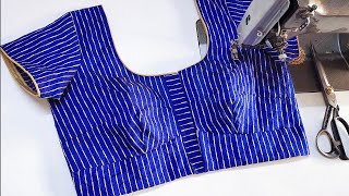 Full Blouse Stitching Easy Simple Normal [upl. by Kimmie]