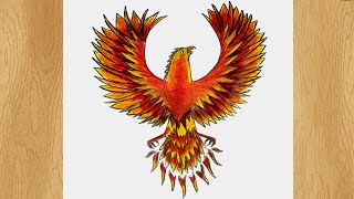 How to Draw a Phoenix I Phoenix Bird Drawing Tutorial [upl. by Roarke]