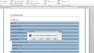 How to Edit a Table of Contents  Microsoft Word Doc Tips [upl. by Nunciata]