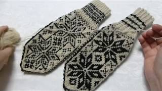 How to knit norwegian Selbu mittens Step by step tutorial [upl. by Annoyi73]