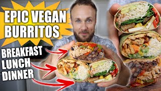 3 HIGH PROTEIN VEGAN BURRITOS  EASY RECIPES 🌱🌯🔥 [upl. by Ennayr]