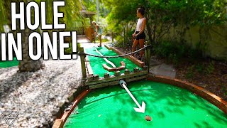 Awesome Backyard Mini Golf Course  Lucky Hole In One [upl. by Gytle]