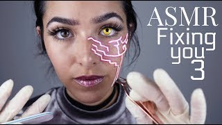 ASMR Fixing You 3 3DIO Gloves sounds Ear cleaning Face Brushing Scratching sounds and [upl. by Odravde]