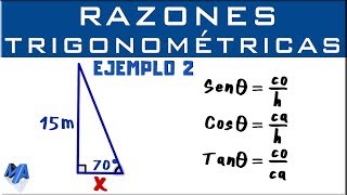 Razones Trigonométricas  Hallar un lado  Ejemplo 2 [upl. by Dovev570]