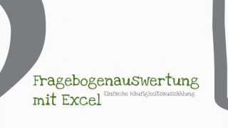 Fragebogenauswertung mit Excel Teil 1 [upl. by Chae]