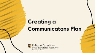 Creating a Communications Plan [upl. by Scot618]