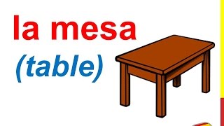 Spanish Lesson 67  FURNITURE in Spanish Vocabulary Parts of the house Muebles en español [upl. by Tezil]