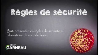 Règles de sécurité en laboratoire de microbiologie [upl. by Durgy]