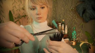 Relaxing Haircut Role Play ✂ ASMR Shampoo  Hair Steaming  Scissors  Brushing [upl. by Eintihw]