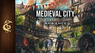 Medieval City  Realistic Ambience  1 Hour dnd [upl. by Areyk937]