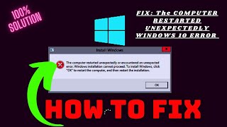 FIX  The Computer Restarted Unexpectedly Or Encountered an Unexpected Windows 10 Error Problem [upl. by Engedi72]