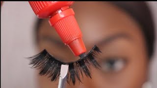 Easy Eyelash Tutorial  How To Apply Strip Lashes [upl. by Kelam]