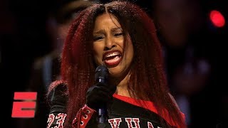 Chaka Khan sings the national anthem at the 2020 NBA AllStar Game  ESPN [upl. by Lavern]