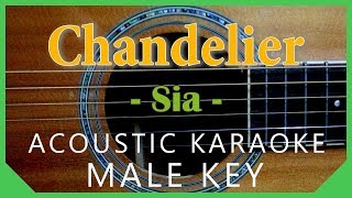 Chandelier Sia Acoustic Karaoke  Male Key [upl. by Senn]