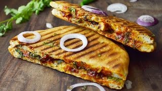 Paneer Stuffed Kulcha  Stuffed Kulcha sandwich recipe  how to make paneer kulcha at home [upl. by Sahc104]