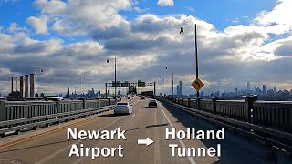 Newark Airport to NYCHolland Tunnel thru Pulaski Skyway [upl. by Rory307]