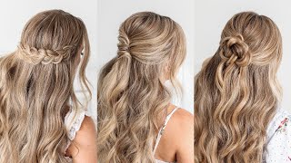 3 FALL HALF UPDOS 🍂 EASY HAIRSTYLES  Missy Sue [upl. by Wamsley]